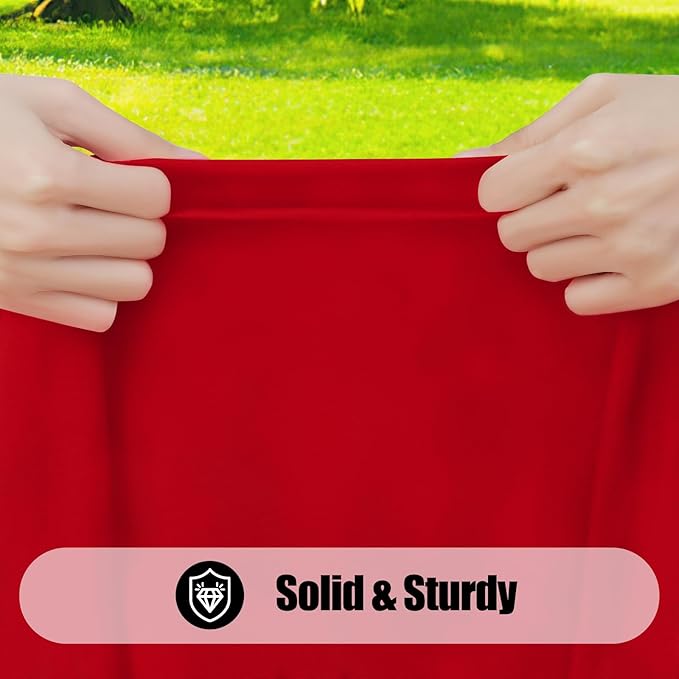 Smiry 2 Pack Rectangle Picnic Table Cloth, Waterproof Elastic Fitted Tablecloths, Washable Polyester Rectangular Patio Table Cover for Camping, Indoor and Outdoor (Red, 36"x96")