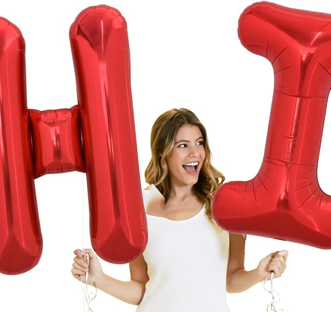 TONIFUL 40 Inch Large Bright Red Letter Balloons A-Z, Giant Jumbo Helium Foil Mylar Big Letter I Balloons for Birthday Party Anniversary Wedding Decorations