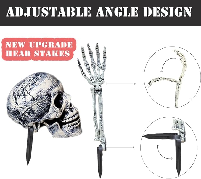 AISENO Realistic Skeleton Stakes Halloween Decorations for Lawn Stakes Garden Halloween Skeleton Decoration