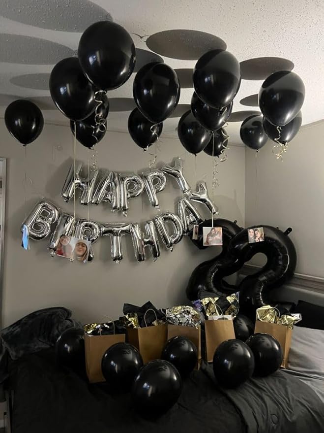 Black Number 1 Balloon 40 Inch, 1st Birthday Balloon for Baby Boy Girl Toddler First Birthday Decorations, Shiny Black Party Supplies
