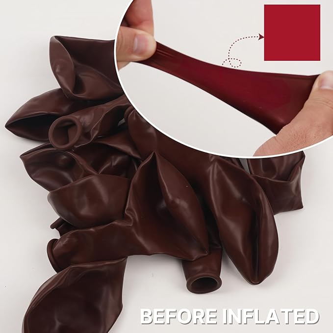 PartyWoo Burgundy Balloons 155 pcs Different Sizes of 18 12 10 5 Inch Dark Chestnut Red Maroon Balloon Arch Kit Garland for Birthday Graduation Anniversary Cherry Casino Party Decorations Red-Y62