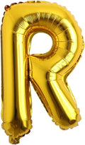 16" Alphabet Letter and Number Balloons Set Package, Aluminum Hanging Foil Film banner Mylar Balloon for Birthday Party Decoration Custom Word (A-Z, 0-9 Gold) (16 inch R Gold)