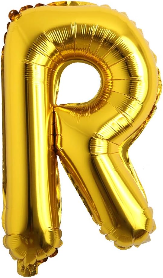 40 inch Letter Balloons Gold Alphabet Number Balloons Foil Mylar Party Wedding Bachelorette Birthday Bridal Shower Graduation Anniversary Celebration Decoration can fly with helium (40 INCH Gold R)