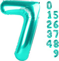 40 Inch Number 7 Balloon, 6 7 Birthday Decorations, Blue-green Seven Birthday Decor, 7 17 27 70 Year Old Balloon Number for Engagement, Wedding, Graduations