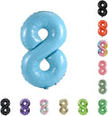 40 Inch Large Foil Helium Number Balloon Birthday Wedding Party 0-9 (Baby Blue, 8)