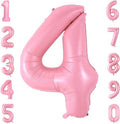Number 4 Balloon 40 Inch Pink Number Balloon Foil Mylar Alphabet Balloon for Birthday Wedding Baby Shower Party Large Number Balloon