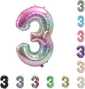 40 Inch Large Foil Helium Number Balloon Birthday Wedding Party 0-9 (Pastel, 3)