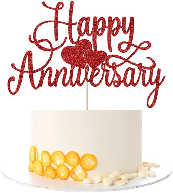Happy Anniversary Cake Topper - Company Anniversary,Wedding Wedding Anniversary,Birthday Party Selected Decoration Supplies