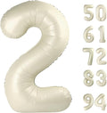 Cream 2 Balloon, Cream Number Balloons 40 Inch, 2nd Number Birthday Decorations, Second Two Birthday Party Supplies, Number 2 Balloon