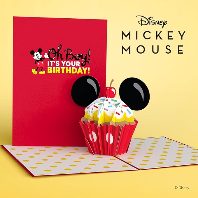 Lovepop Magical Disney Mickey Mouse 3D Pop-Up Birthday Card for Boys - for Kids, Him, Son - 5" x 7" - Envelope Included