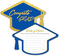 Yuzi-n Graduation Advice Cards for The Graduate (50 Pack), High School or College Graduation Party Games Decorations Supplies, Well Wishes Cards for Graduates, Advice For The Graduate Cards (Blue)