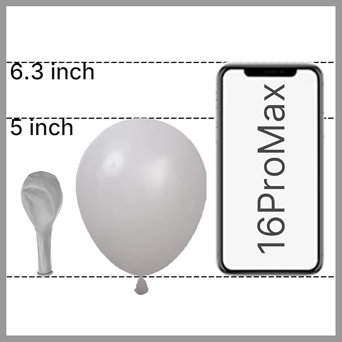 PartyWoo Gray Balloons 50 pcs 5 Inch Small Mini Matte Grey Latex Balloons for Baby Shower Gender Reveal Graduation Woodland Wedding Anniversary Elephant Birthday Party Decorations Gray-Y71