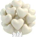 TONIFUL 30Pcs 18 Inch Cream White Heart Balloons Cream White Heart Shape Foil Mylar Balloons Decoration for Birthday Valentine's Day Wedding Bridal Shower Anniversary Engagement Party Supplies