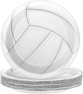 Wiooffen 24pcs Volleyball Party Supplies Paper Plates Set Disposable Tableware Pack Volleyball Party Dessert Plates Sports Birthday Baby Showers Holidays Decorations, 7"