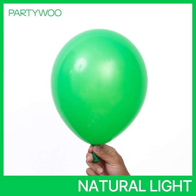 PartyWoo Green Balloons 101pcs 12 Inch Green Latex Helium Balloons for Birthday Baby Shower Graduation Engagement Wedding Dinosaur Jungle Golf Football Baseball Theme Party Decorations Green-Y24