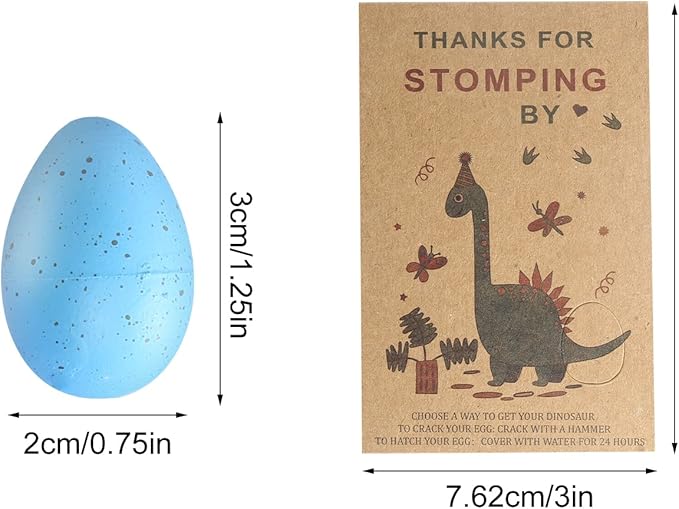 Dinosaur Party Favors Funny Mini Dinosaur Toys Dinosaur Birthday Party Supplies 24 Pack Dino Eggs and 24 Hatching Card Bulk Gifts Novelty Birthday Party Decorations for Kids Boys Girls Toddler
