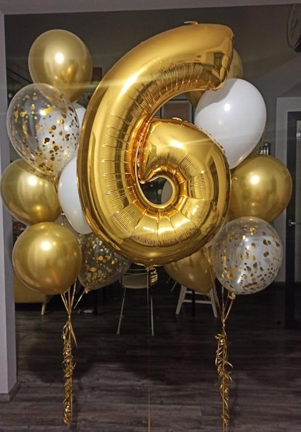 Gold Number 1 Balloon 40 Inch, 1st Birthday Balloon for Baby Boy Girl Toddler First Birthday Decorations, Shiny Gold Party Supplies