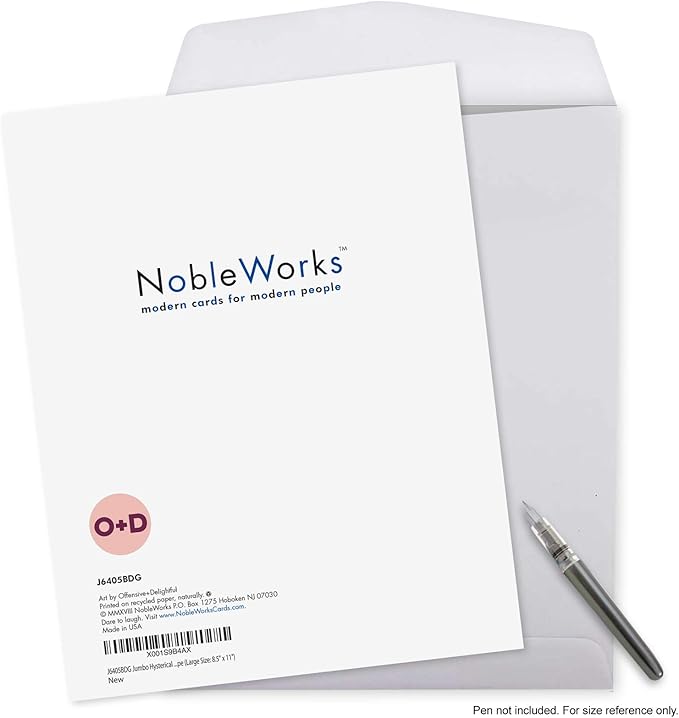 NobleWorks - Big Funny Birthday Greeting Card 8.5 x 11 Inch with Envelope (1 Pack) Oversize Jumbo Bday Eff Yeah! J6405BDG