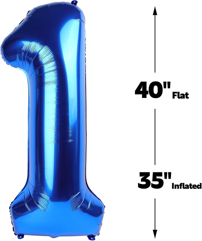 Navy Blue Jumbo Number 17 Balloon 40 Inch, Boy Girl 17 Birthday Supplies, Foil Helium 17 Birthday Giant Balloon, Mylar Blue Number Balloons Anniversary Decorations