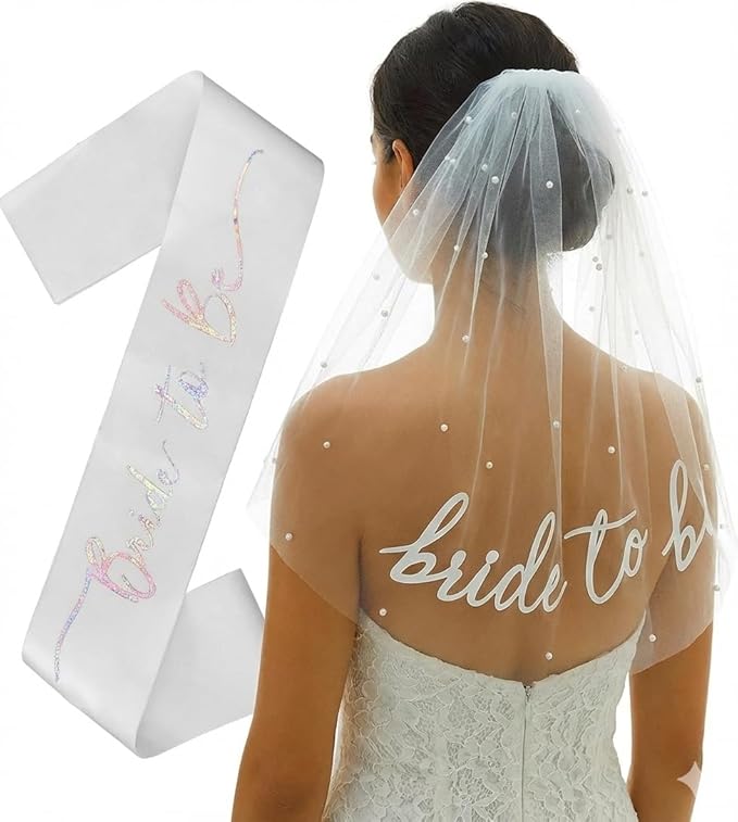 Bride to Be Veil Bachelorette Party Accessories, Bridal Shower Decorations, Engagement Gifts for Bride