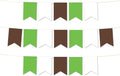 Andaz Press Hanging Pennant Banner with String, Kiwi Green, Brown, White, 1-Set, 24 Pennants, Approx. 12-Feet Long, Woodland Theme Colored Supplies