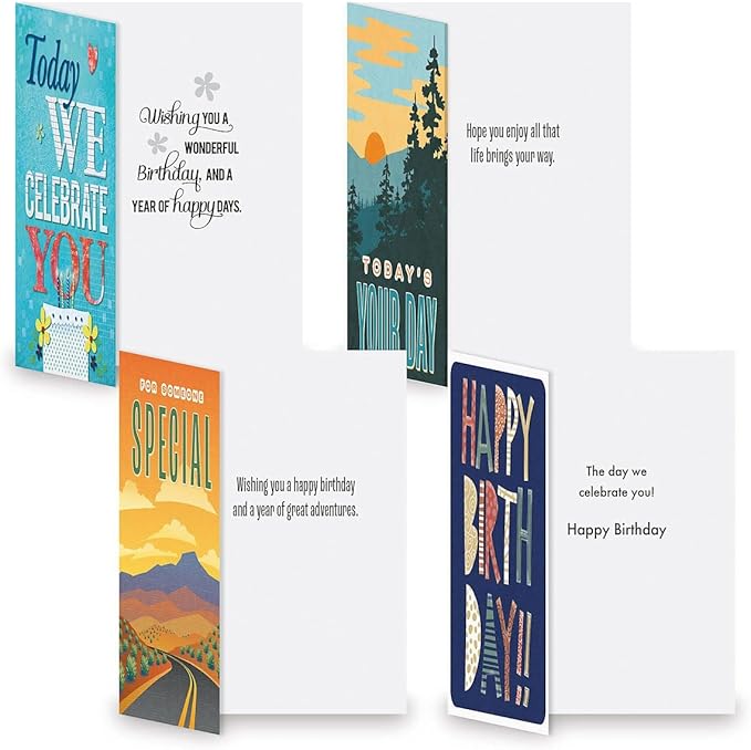 Current For Him Birthday Greeting Cards Value Pack - Set of 20, 10 Unique Designs, Large 5 x 7 Inch Cards, Sentiments Inside, Envelopes Included