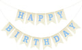 Anwyll Happy Birthday Banner - NO DIY Burlap Happy Birthday Banner Sign Happy Birthdays Party Decoration Happy Birthdays Banners Bunting for Men Boy Prince Celebration Party Backdrops (Blue)