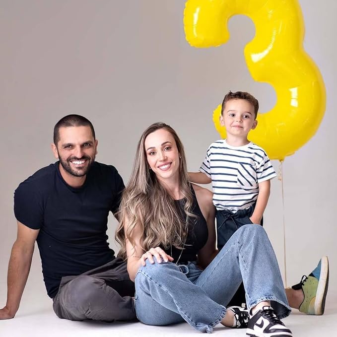 Yellow Number 6 Balloon 40 Inch, 6th Birthday Party Decorations for Children, Giant 6 Foil Balloon for Party Supplies