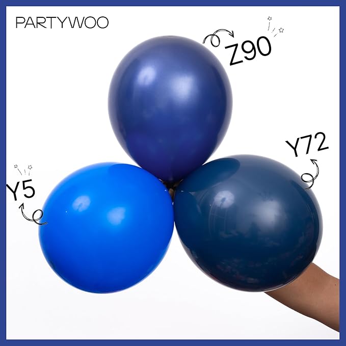PartyWoo Navy Blue Balloons 152pcs Different Sizes of 18 12 10 5 Inch Dark Blue Balloon Arch Kit Garland for Graduation Wedding Sports Baby Shower Birthday Bachelorette Party Decorations Blue-Z90