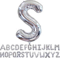 Silver Letter S Balloons 40 inch Large Alphabet S Balloons Silver Helium Foil Letter Balloon Banner for Birthday Party Anniversary Wedding Decoration