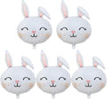 Bunny Balloons Easter Balloons Rabbit Head Foil Balloon for Easter Themed Party Bunny Birthday Supplies Decorations Party Sets-5 PCS