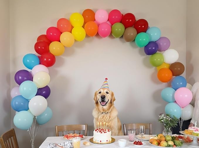 50 Pcs 12 Inch Assorted Color Balloons, Rainbow Mixed Latex Balloons for Party Decorations, Thick Bright Colorful Balloons for Kids Birthday, Carnival, Baby Shower, Wedding, Graduation