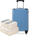 Merax Carry on Luggage Set, 20 Inch Hardshell ABS Suitcase with Spinner Wheels, Built-in TSA Lock & 2 Packing Cubes Airline Approved for Business Weekend Travel