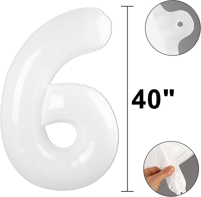 40 Inch White Number 26 Digital Balloon,Jumbo Mylar Foil Helium Balloon for 26 Balloons for Birthday Party,Wedding Anniversary Party Decorations