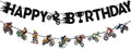 Zwiebeco Motorcycle Happy Birthday Party Decoration Banner Bunting Garland Hanging Paper for Harley Inspired Dirt Bike Racing Theme Boys Girls Men Women Kids Adults Birthday Decor Accessories Supplies