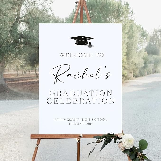 Graduation Party Welcome Sign, Photo Graduation Poster, Greenery Grad Poster, Grad Party Decorations, Senior 2025 2026, Class of 2025 Welcome Board,Custom Grad Celebration Sign, Graduates, Canvas 10