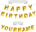 68PCS Custom Banner Kit Pre-Strung Happy Birthday Banner with Name DIY Letter Banners Personalized Banners for Party Golden