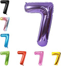 40 Inch Large Foil Helium Number Balloon Birthday Wedding Party 0-9 (Purple, 7)