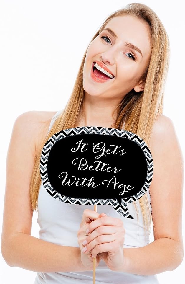 Big Dot of Happiness Wedding Anniversary - Photo Booth Props Kit 20 Count