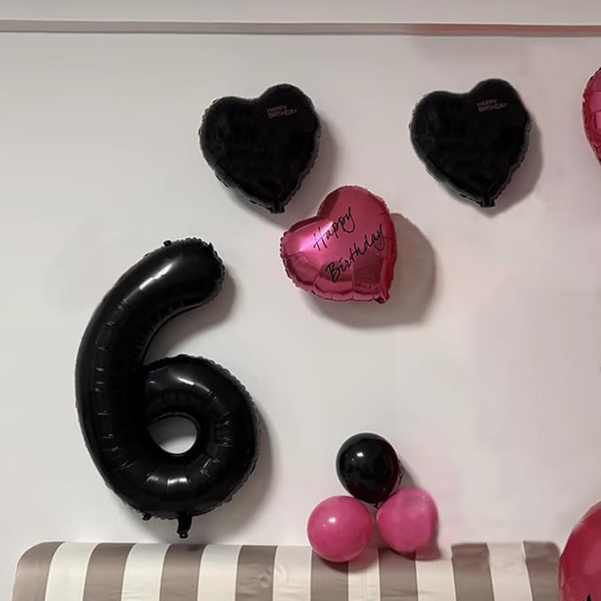 40 Inch Black Number 16 Digital Balloon,Jumbo Mylar Foil Helium Balloon for 16 Balloons for Birthday Party,Wedding Anniversary Party Decorations