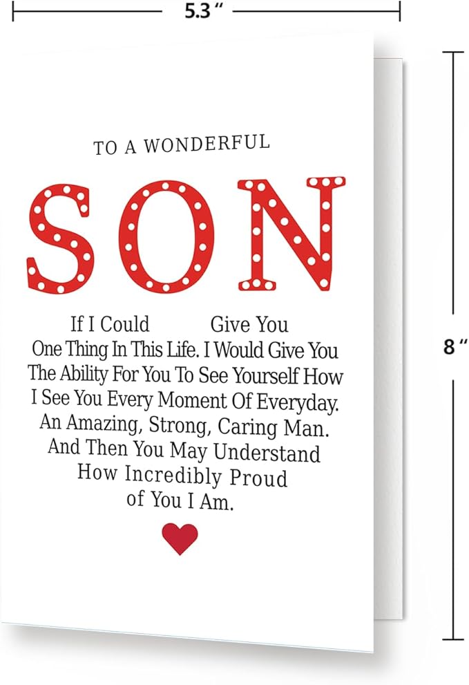 Birthday Card for Son - Heartfelt from Dad, Mom & Parents to a Wonderful Son