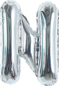 TONIFUL 40 Inch Large Silver Letter N Balloons Foil Mylar Big Letter Ballons for 2026 New Year Eve Graduation Wedding Baby Shower Birthday Party Anniversary Supplies Decorations