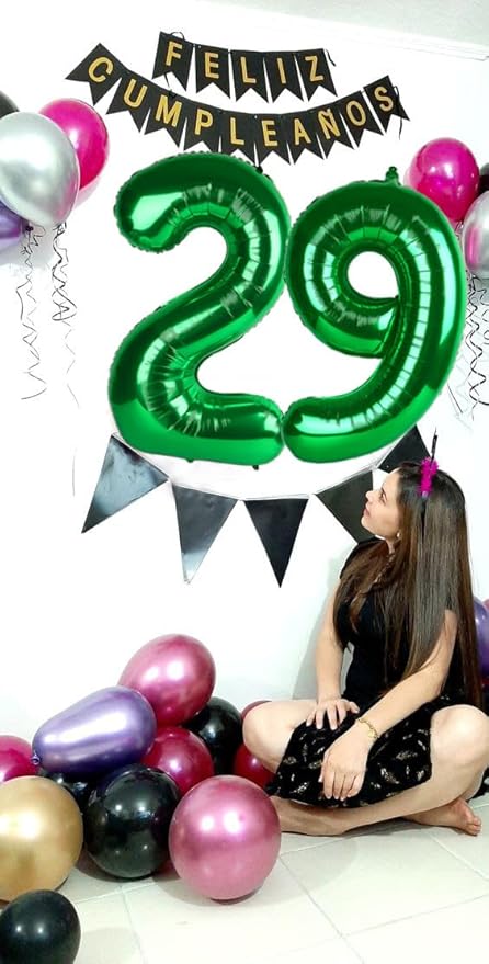 40 Inch Dark Green Numbers 9 Balloon, Balloons Decorations for 9 19 90 Birthday Party, Engagement, Wedding, Graduations, Photo Shoot Supplies