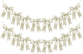 2 Strings of 16PCS Ivory White Bow Garland Banner Decoration,Pre-Strung Satin Ribbon Ornaments for Birthday,Bachelorette Party,Bridal Shower,Wedding,Engagement,Baby Shower,Graduation Decor,Anniversary