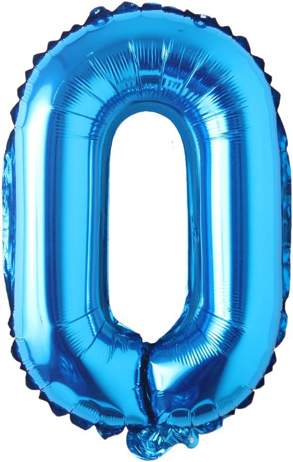 Blue 28 inch Letter Balloons Alphabet Number Balloons Foil Mylar Party Wedding Bachelorette Birthday Bridal Baby Shower Graduation Anniversary Celebration Decoration (Can not Float) (28 inch Blue 0)