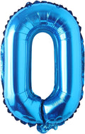 Blue 28 inch Letter Balloons Alphabet Number Balloons Foil Mylar Party Wedding Bachelorette Birthday Bridal Baby Shower Graduation Anniversary Celebration Decoration (Can not Float) (28 inch Blue 0)