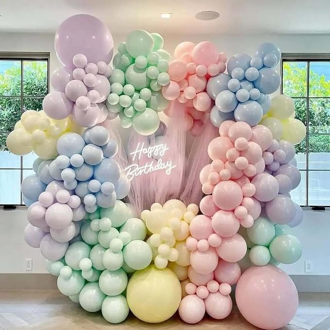 18 Inch Pastel Large Balloons - 35Pcs Thick Macaron Balloons Big Round Multicolor Latex Party Balloons for Birthday Anniversary Baby Shower Gender Reveal Themed Rainbow Party Decorations