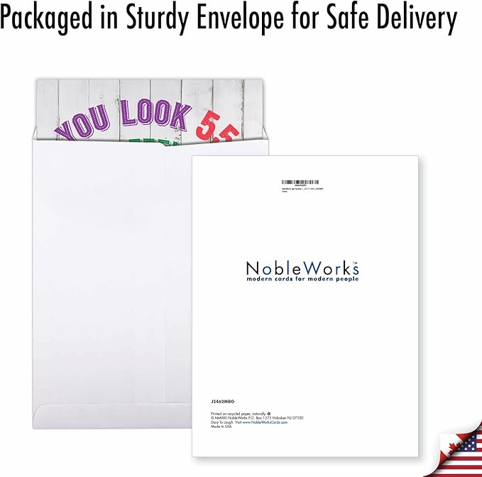 NobleWorks - Big Funny 101th Milestone Birthday Greeting Card 8.5 x 11 Inch with Envelope (1 Pack) Oversize Jumbo Age Equation-101 J2462MBG