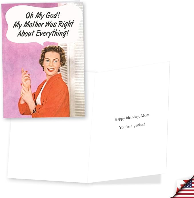 NobleWorks - Assortment Pack of 3 Funny Birthday Mother Greeting Cards with Envelopes (3 Designs, 1 Each) Mom B-Day VC10011BMG-C1x3
