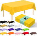 6 Pack Premium Disposable Plastic Tablecloth 54" x 108" Party Table Cloths Disposable for 6 to 8 Foot Tables Indoor or Outdoor Parties Birthdays Weddings Christmas Anniversary Buffet Table (Yellow)